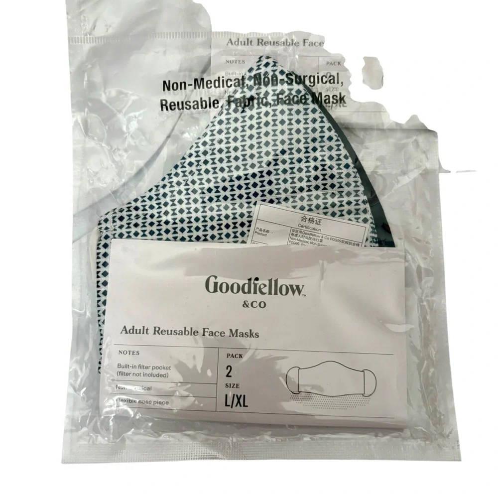 Goodfellow & Co. NWT L/XL 6 adult reusable face masks